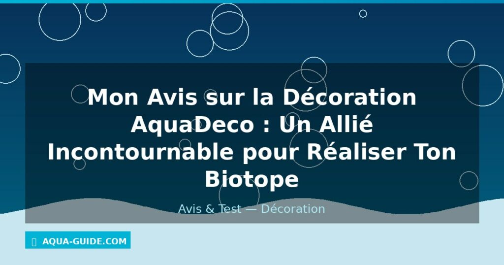 Mon Avis sur la Décoration AquaDeco : Un Allié Incontournable pour Réaliser Ton Biotope