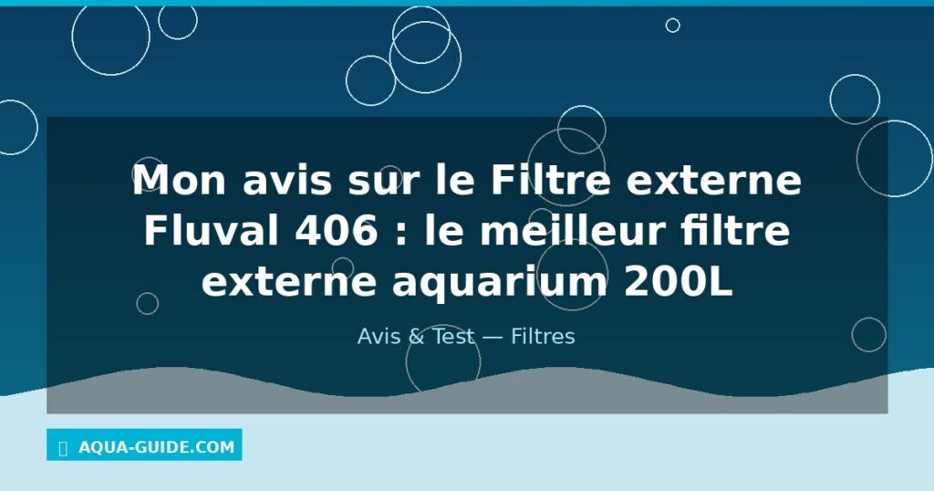 Mon avis sur le Filtre externe Fluval 406 : le meilleur filtre externe aquarium 200L