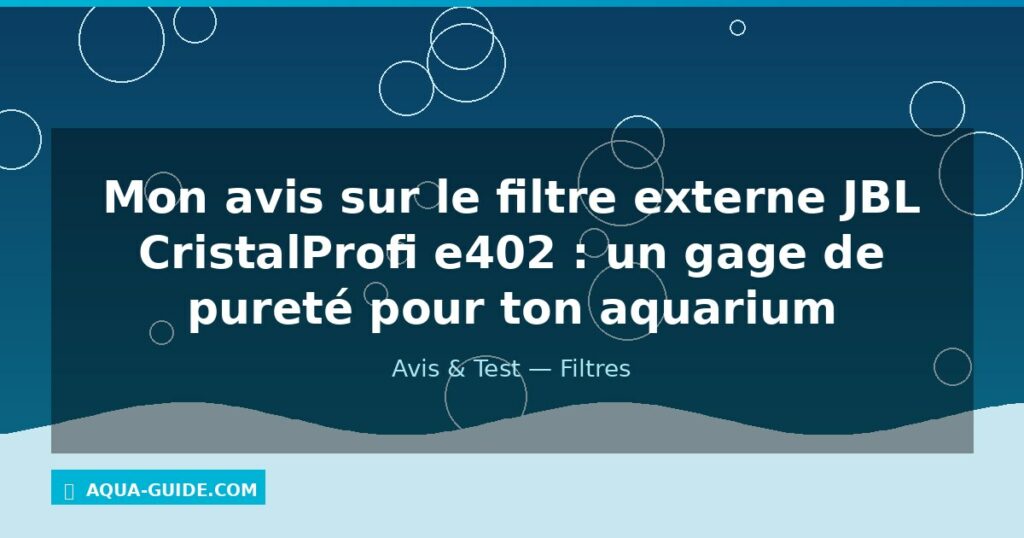 Mon avis sur le filtre externe JBL CristalProfi e402 : un gage de pureté pour ton aquarium