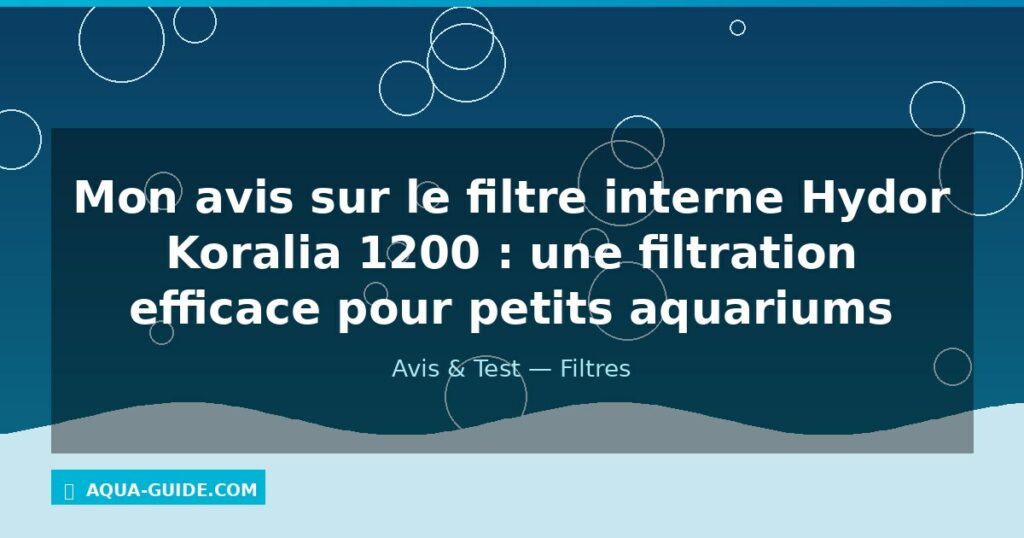 Mon avis sur le filtre interne Hydor Koralia 1200 : une filtration efficace pour petits aquariums