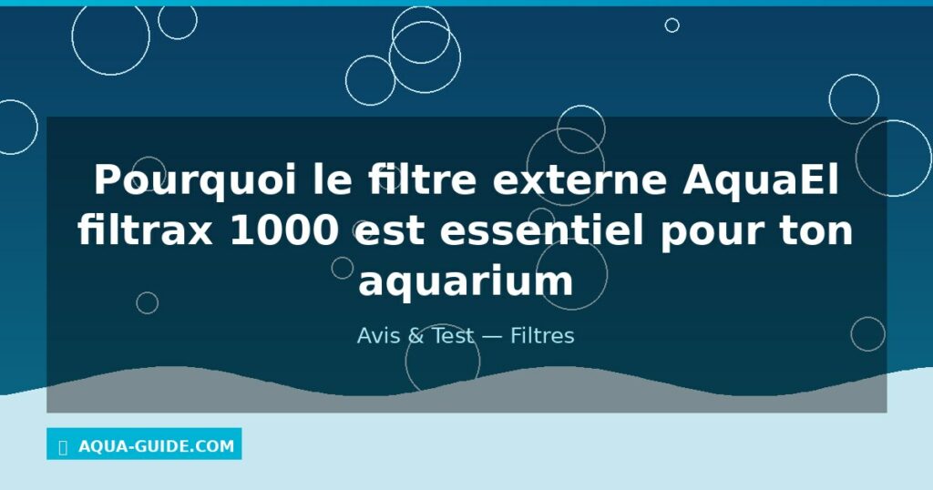 Pourquoi le filtre externe AquaEl filtrax 1000 est essentiel pour ton aquarium