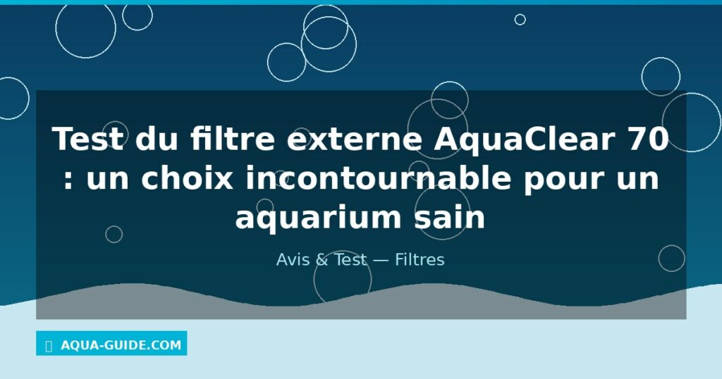 Test du filtre externe AquaClear 70 : un choix incontournable pour un aquarium sain