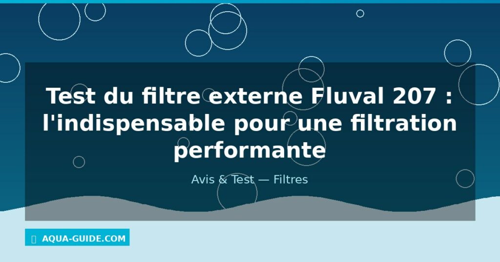 Test du filtre externe Fluval 207 : l'indispensable pour une filtration performante