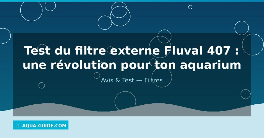 Test du filtre externe Fluval 407 : une révolution pour ton aquarium