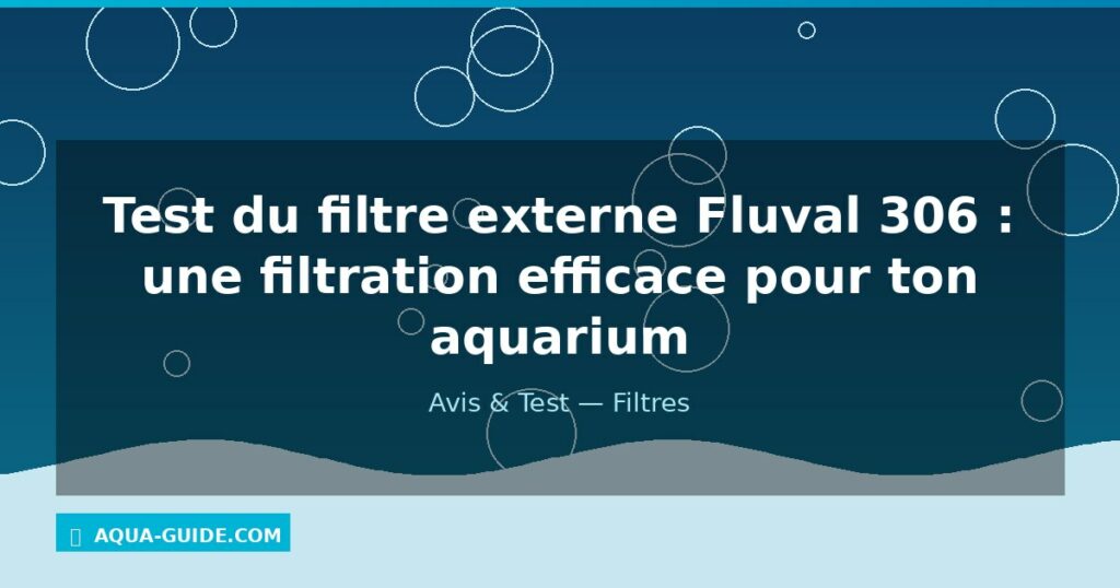 Test du filtre externe Fluval 306 : une filtration efficace pour ton aquarium