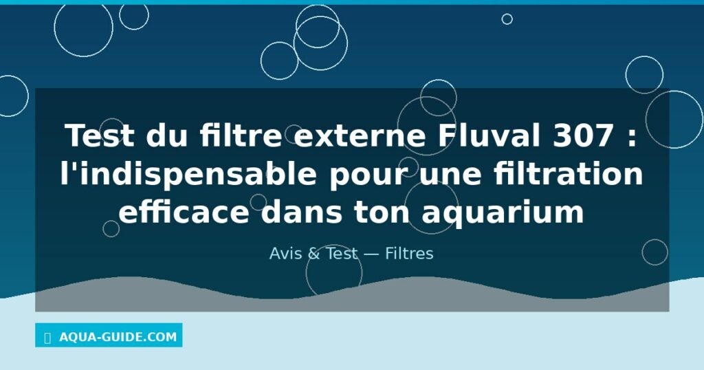 Test du filtre externe Fluval 307 : l'indispensable pour une filtration efficace dans ton aquarium