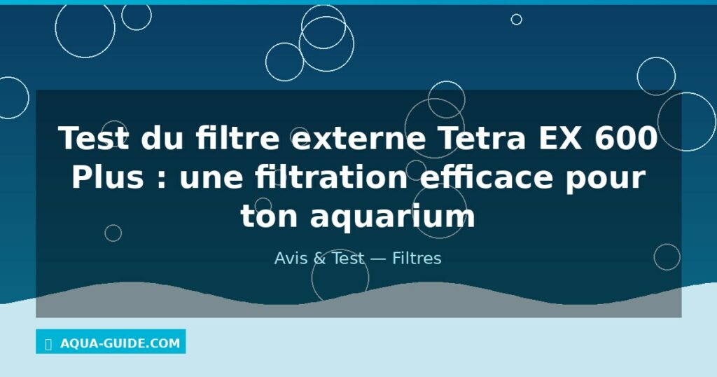 Test du filtre externe Tetra EX 600 Plus : une filtration efficace pour ton aquarium