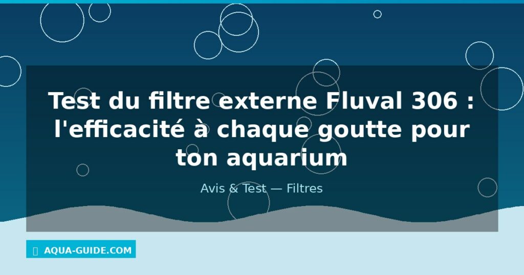 Test du filtre externe Fluval 306 : l'efficacité à chaque goutte pour ton aquarium