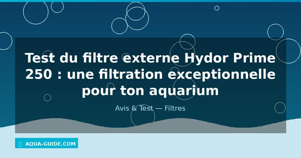 Test du filtre externe Hydor Prime 250 : une filtration exceptionnelle pour ton aquarium