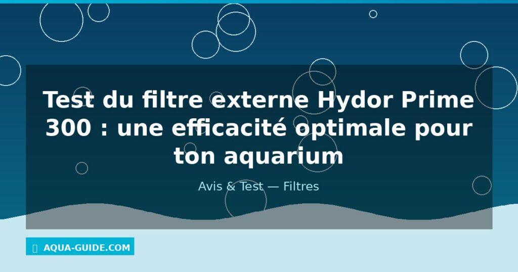 Test du filtre externe Hydor Prime 300 : une efficacité optimale pour ton aquarium