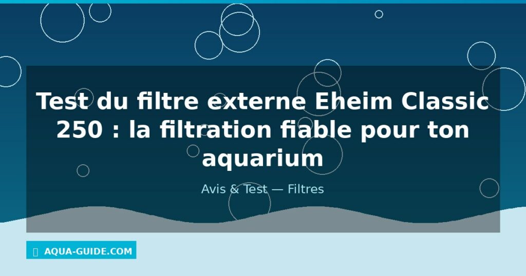 Test du filtre externe Eheim Classic 250 : la filtration fiable pour ton aquarium