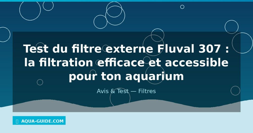 Test du filtre externe Fluval 307 : la filtration efficace et accessible pour ton aquarium